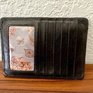 HOBO Euro Slide Card Case - Polished Leather/Black